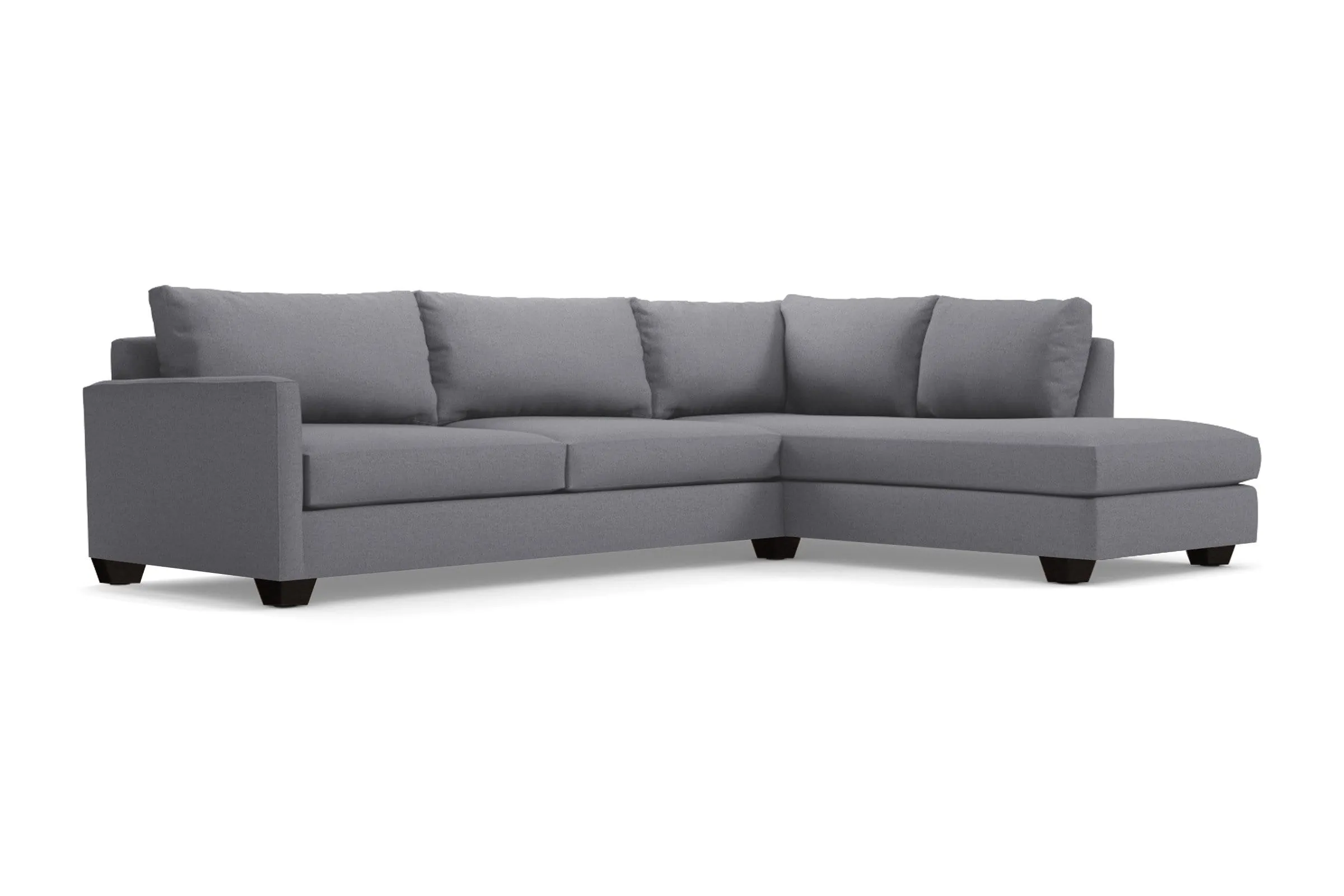 Tuxedo 2pc Sleeper Sectional :: Leg Finish: Espresso / Configuration: RAF - Chaise on the Right / Sleeper Option: Memory Foam Mattress
