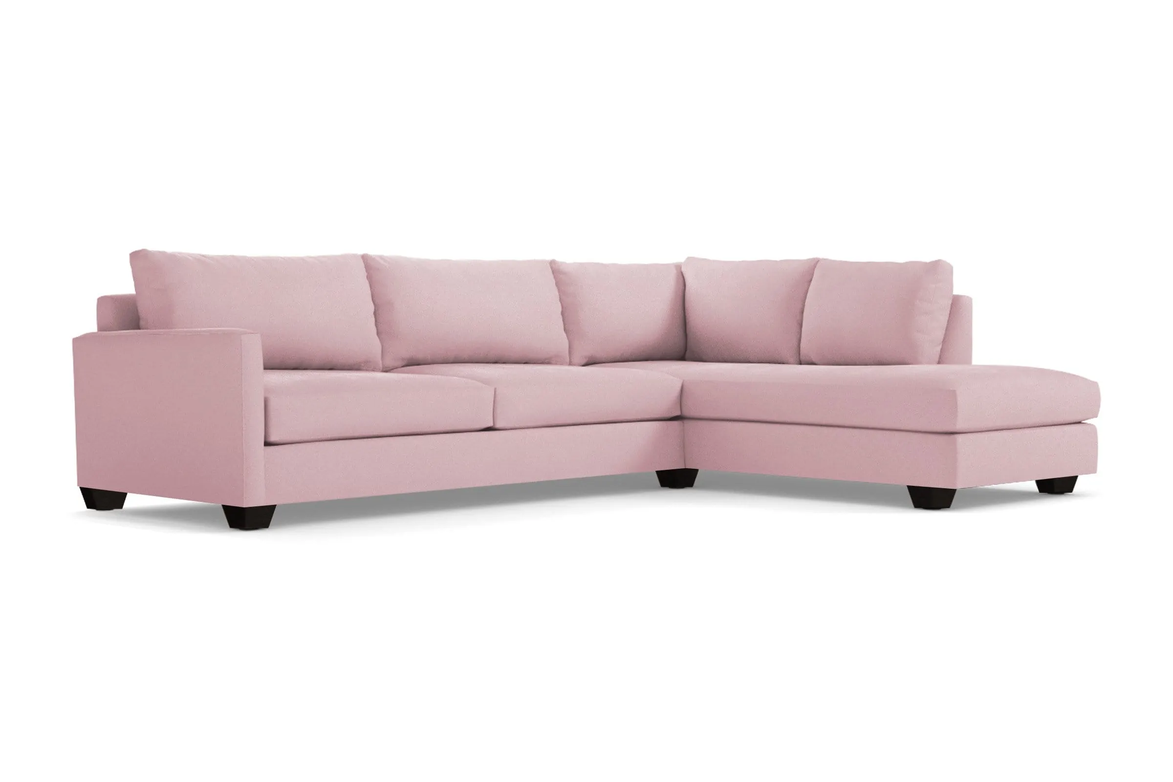 Tuxedo 2pc Sleeper Sectional :: Leg Finish: Espresso / Configuration: RAF - Chaise on the Right / Sleeper Option: Memory Foam Mattress