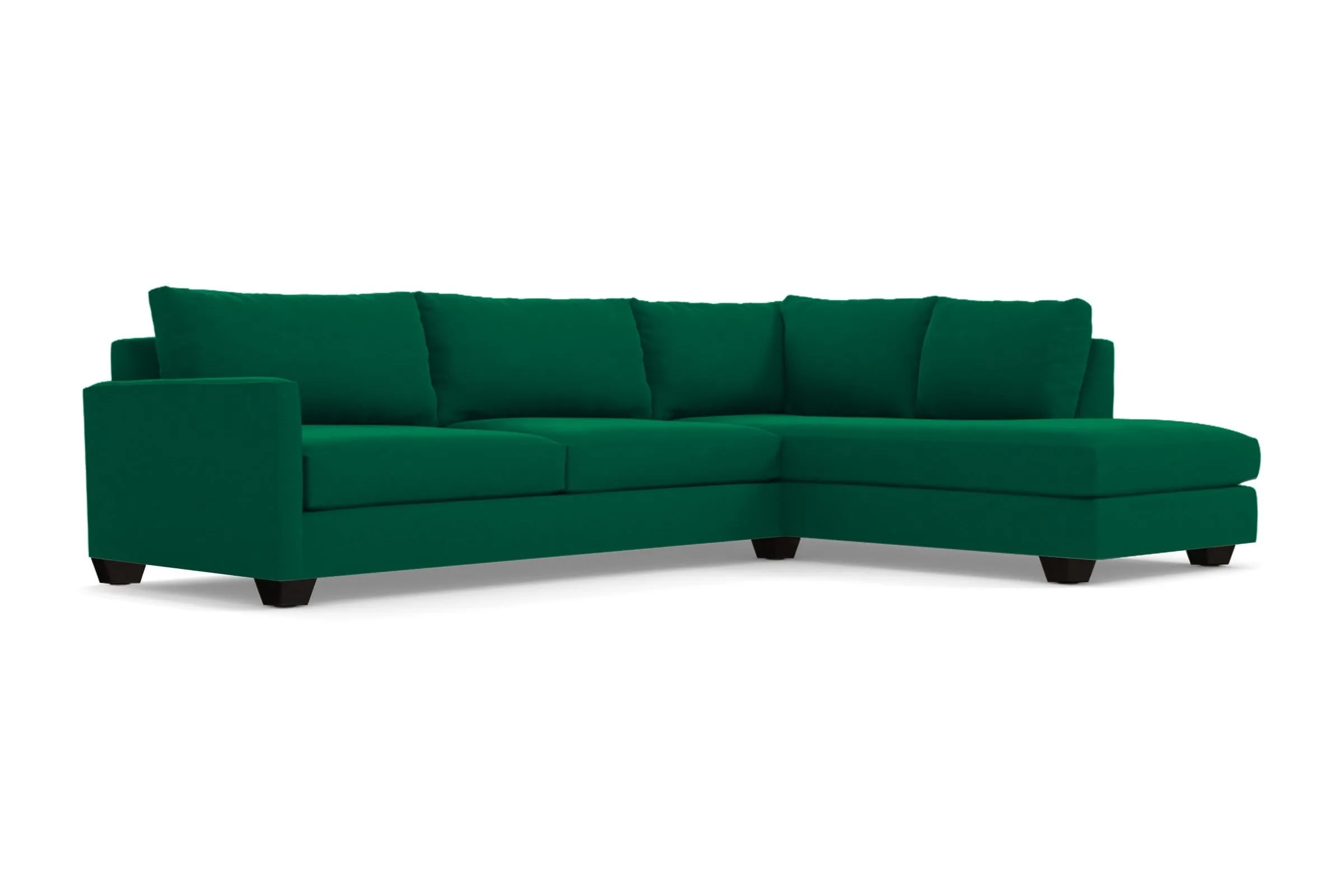 Tuxedo 2pc Sleeper Sectional :: Leg Finish: Espresso / Configuration: RAF - Chaise on the Right / Sleeper Option: Memory Foam Mattress