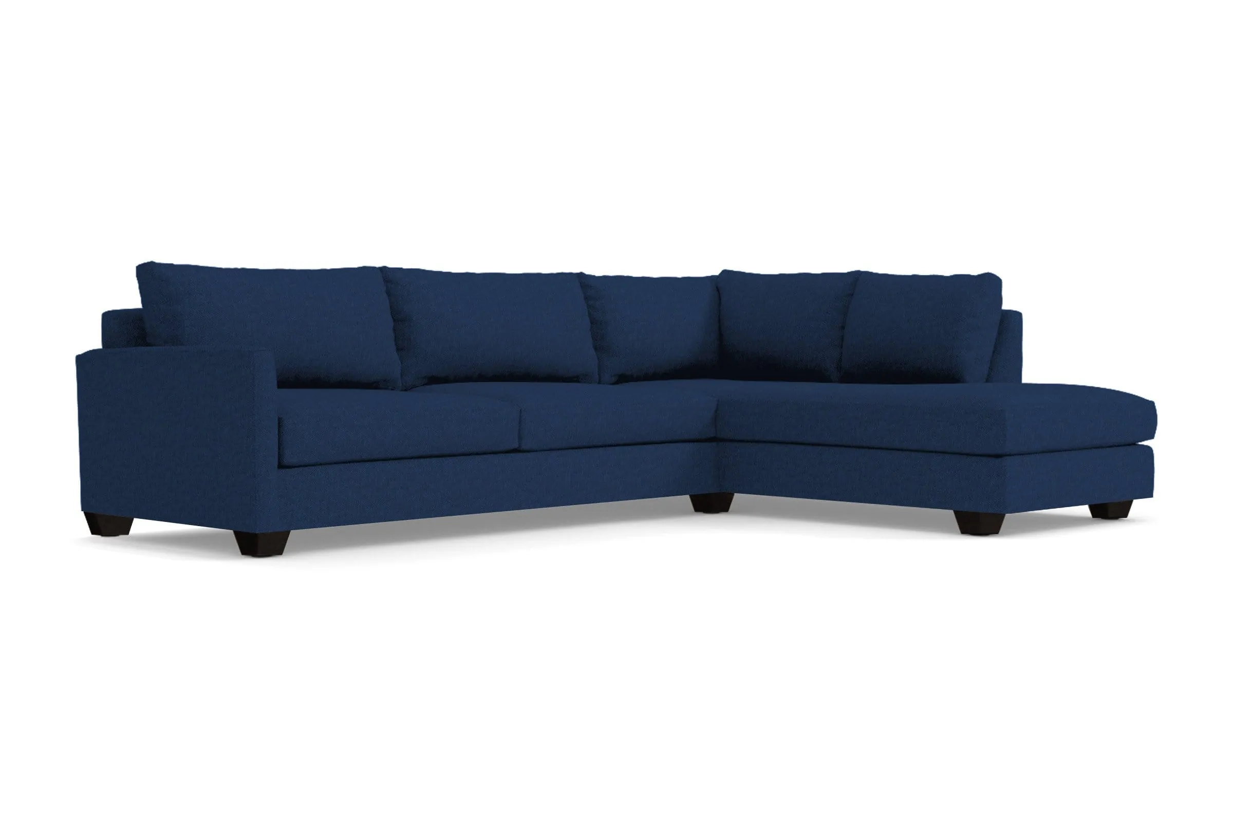 Tuxedo 2pc Sleeper Sectional :: Leg Finish: Espresso / Configuration: RAF - Chaise on the Right / Sleeper Option: Memory Foam Mattress