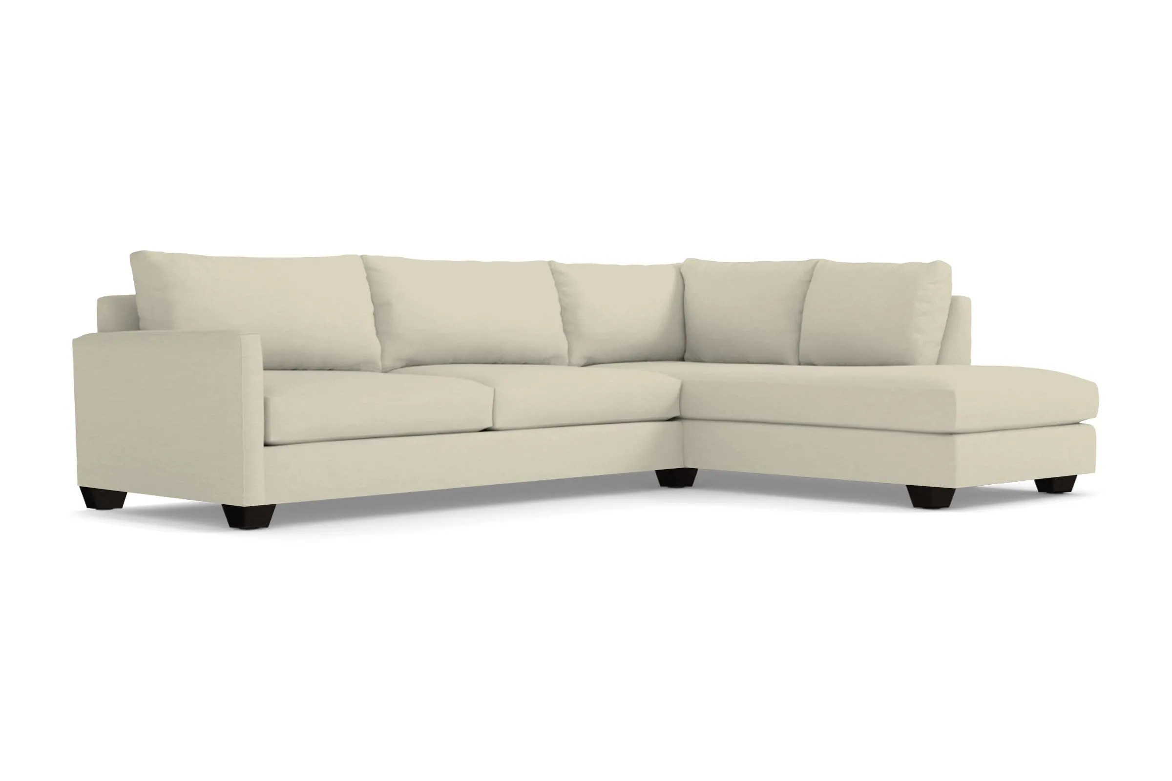 Tuxedo 2pc Sleeper Sectional :: Leg Finish: Espresso / Configuration: RAF - Chaise on the Right / Sleeper Option: Memory Foam Mattress