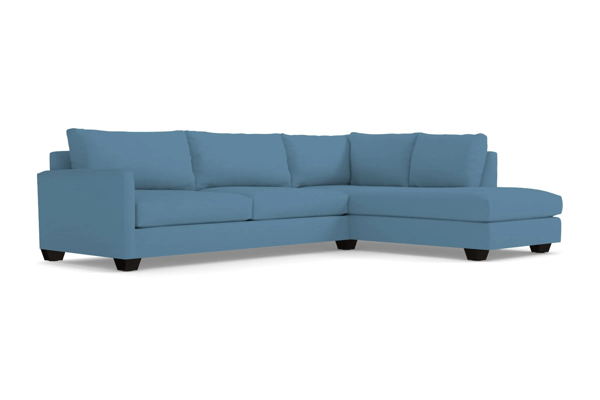 Tuxedo 2pc Sleeper Sectional :: Leg Finish: Espresso / Configuration: RAF - Chaise on the Right / Sleeper Option: Memory Foam Mattress