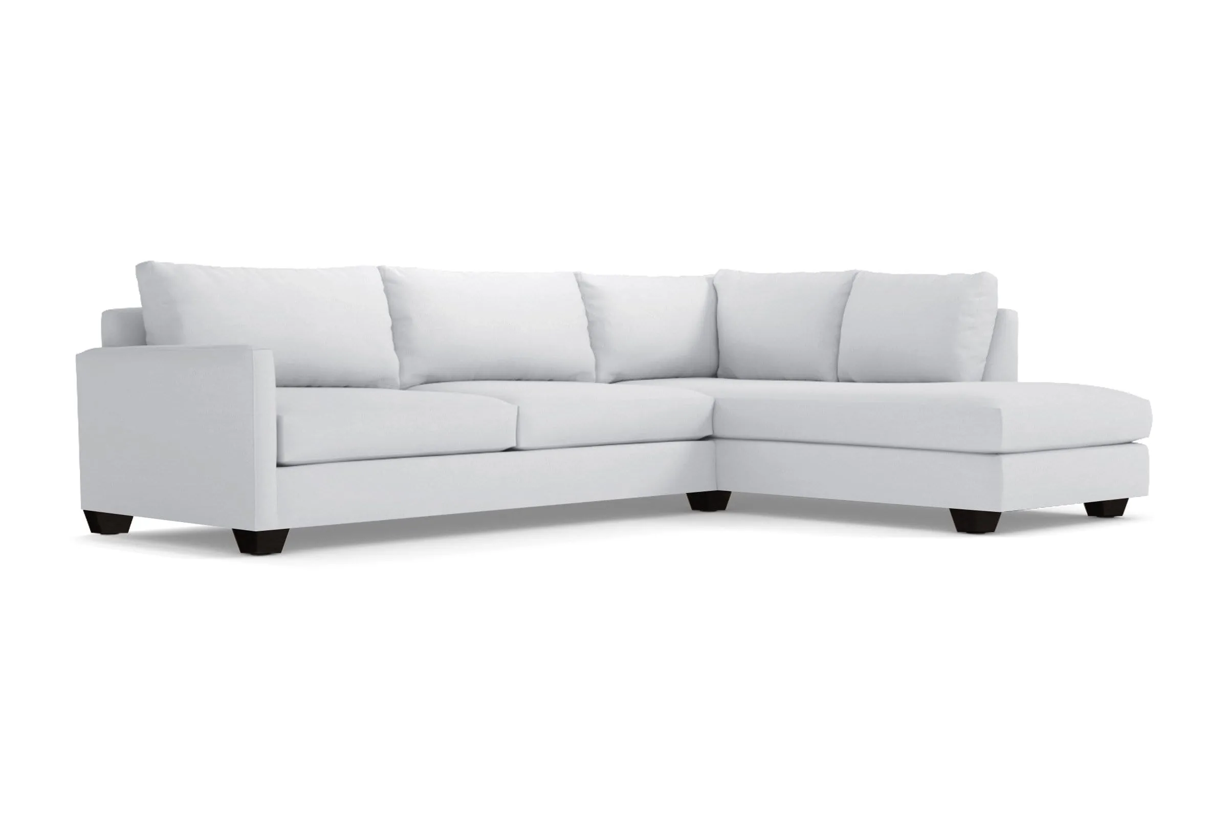 Tuxedo 2pc Sleeper Sectional :: Leg Finish: Espresso / Configuration: RAF - Chaise on the Right / Sleeper Option: Memory Foam Mattress