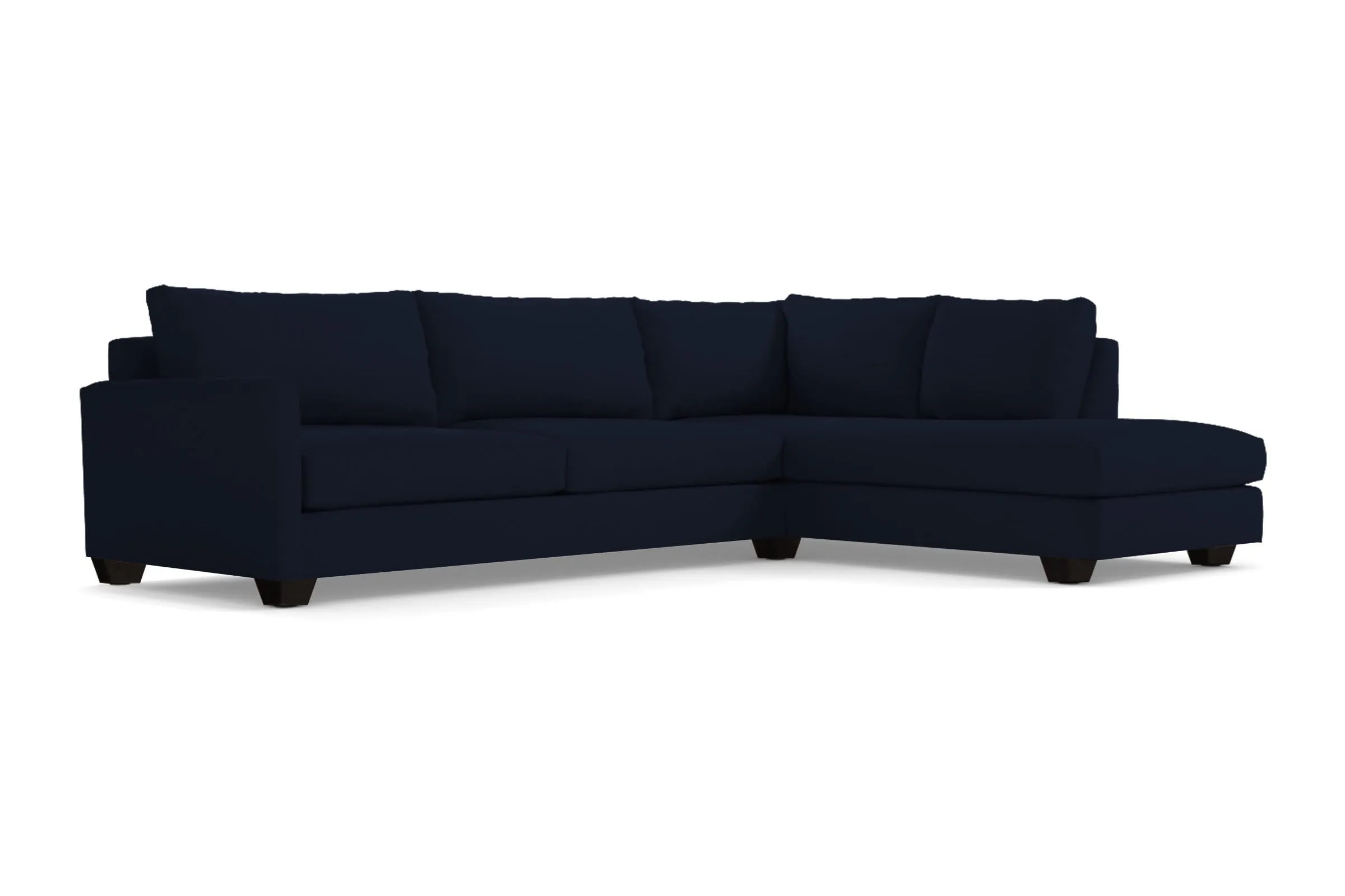 Tuxedo 2pc Sleeper Sectional :: Leg Finish: Espresso / Configuration: RAF - Chaise on the Right / Sleeper Option: Memory Foam Mattress