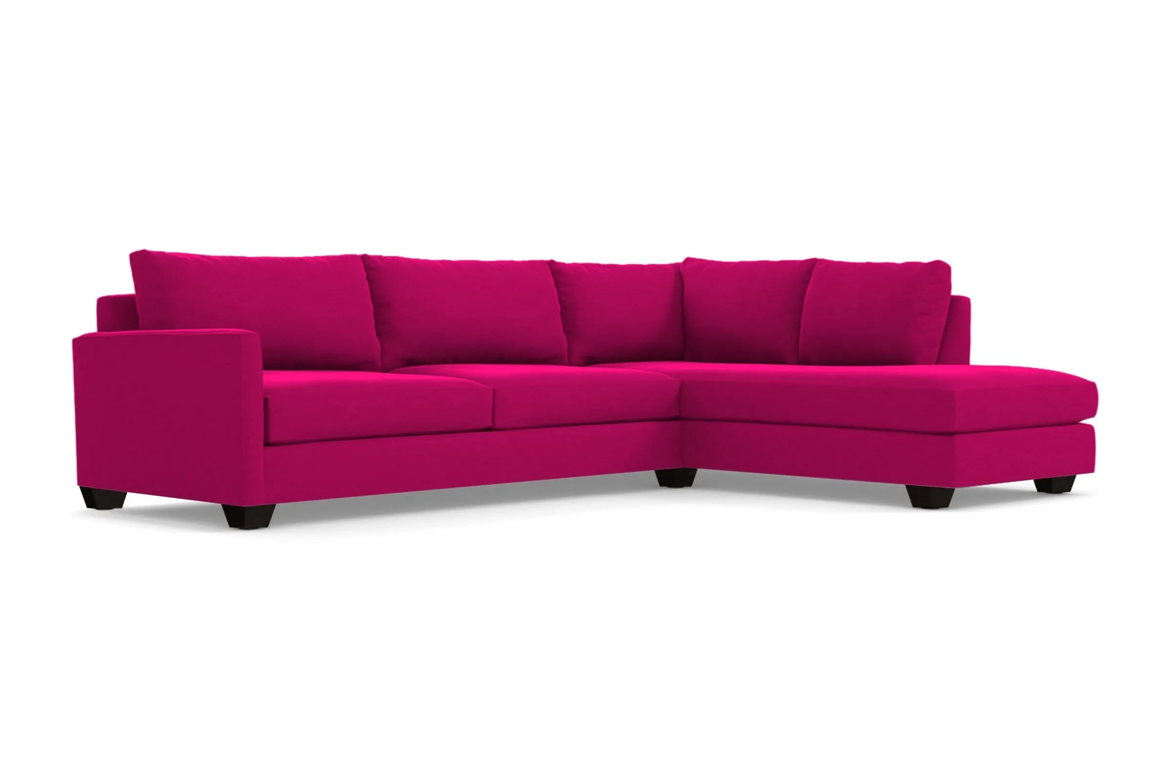 Tuxedo 2pc Sleeper Sectional :: Leg Finish: Espresso / Configuration: RAF - Chaise on the Right / Sleeper Option: Memory Foam Mattress