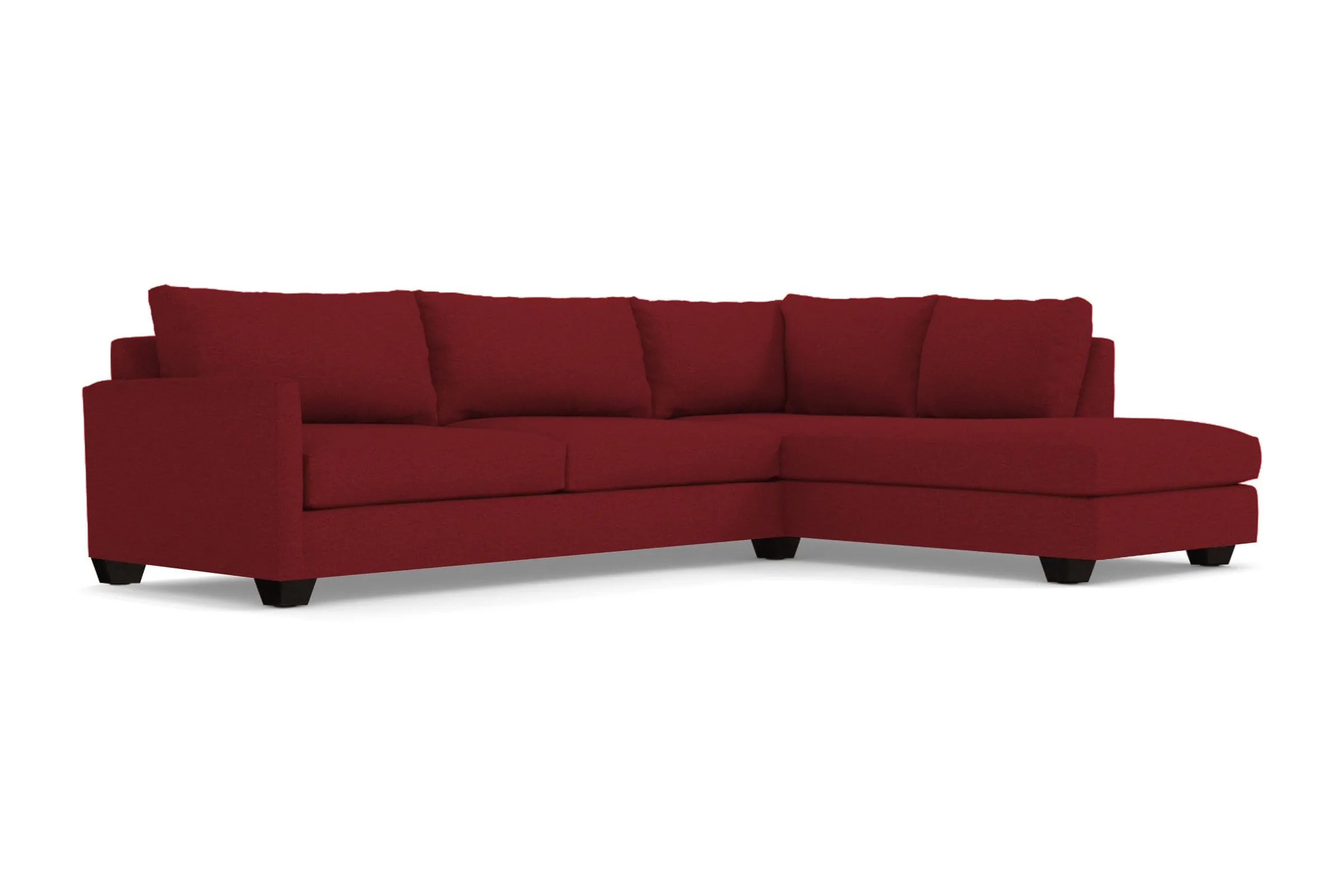 Tuxedo 2pc Sleeper Sectional :: Leg Finish: Espresso / Configuration: RAF - Chaise on the Right / Sleeper Option: Memory Foam Mattress