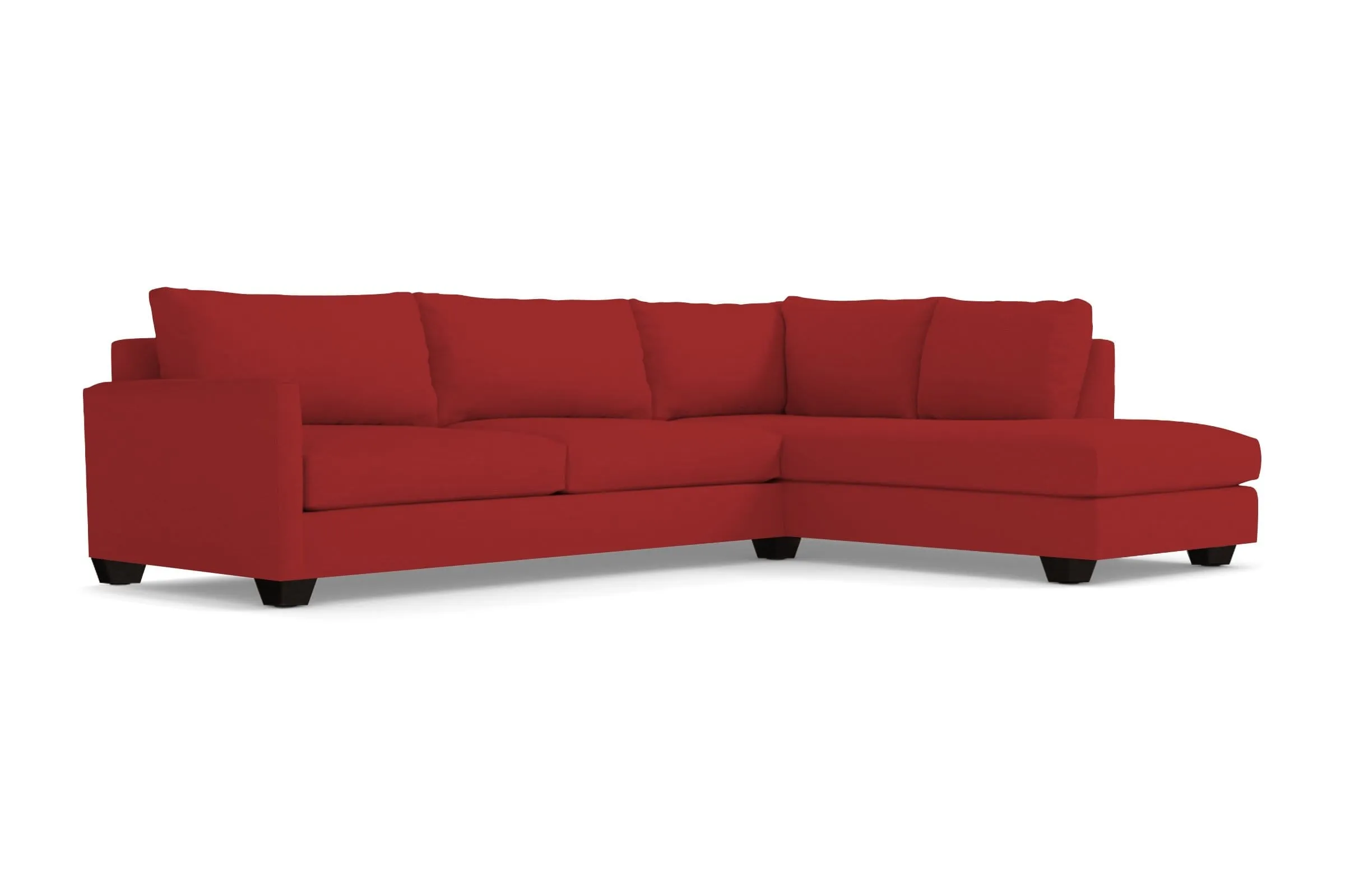 Tuxedo 2pc Sleeper Sectional :: Leg Finish: Espresso / Configuration: RAF - Chaise on the Right / Sleeper Option: Memory Foam Mattress