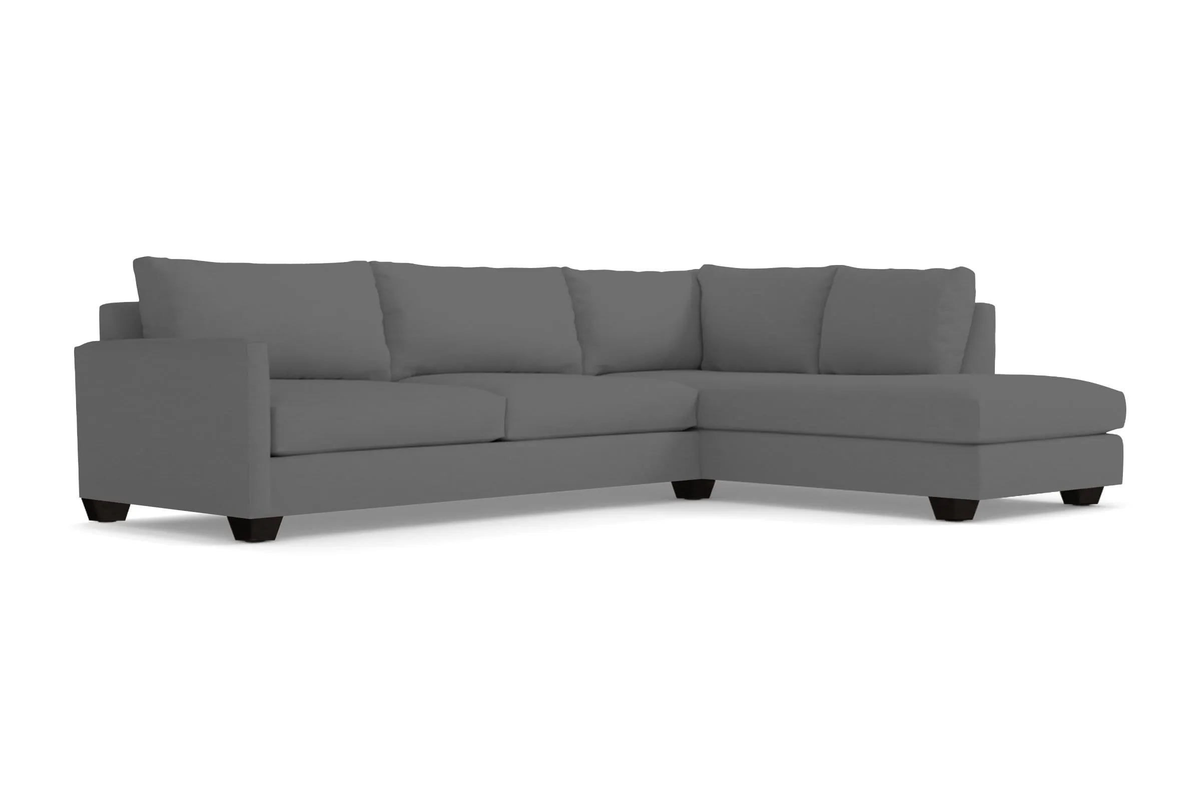 Tuxedo 2pc Sleeper Sectional :: Leg Finish: Espresso / Configuration: RAF - Chaise on the Right / Sleeper Option: Memory Foam Mattress