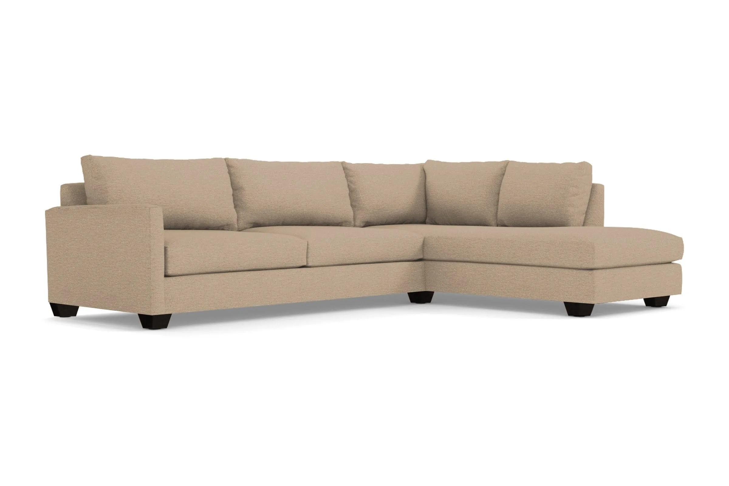 Tuxedo 2pc Sleeper Sectional :: Leg Finish: Espresso / Configuration: RAF - Chaise on the Right / Sleeper Option: Memory Foam Mattress
