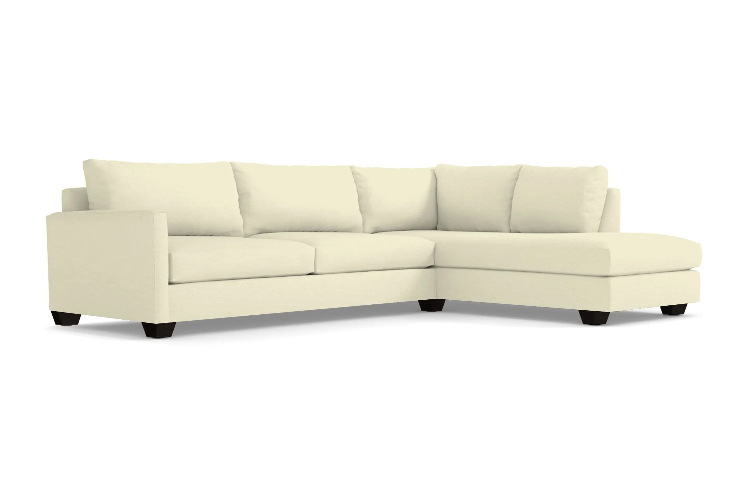 Tuxedo 2pc Sleeper Sectional :: Leg Finish: Espresso / Configuration: RAF - Chaise on the Right / Sleeper Option: Memory Foam Mattress