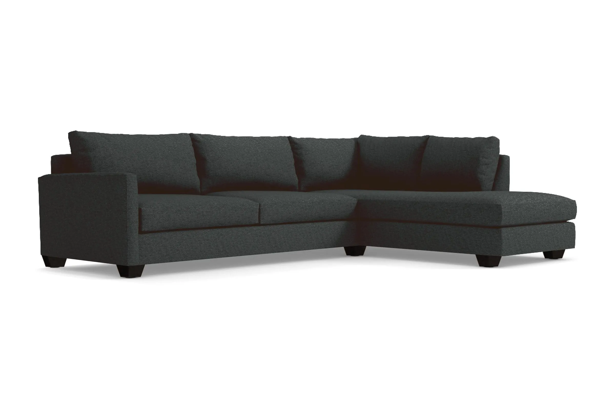 Tuxedo 2pc Sleeper Sectional :: Leg Finish: Espresso / Configuration: RAF - Chaise on the Right / Sleeper Option: Memory Foam Mattress