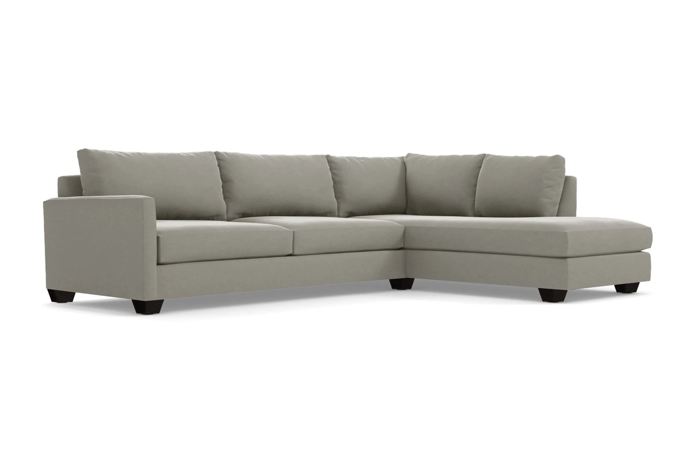 Tuxedo 2pc Sleeper Sectional :: Leg Finish: Espresso / Configuration: RAF - Chaise on the Right / Sleeper Option: Memory Foam Mattress