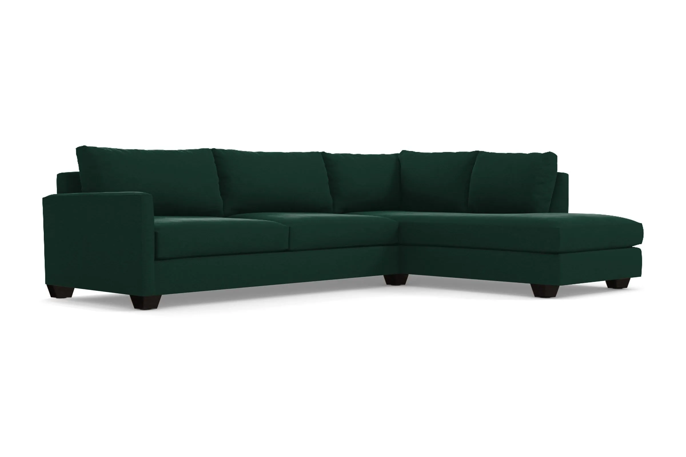 Tuxedo 2pc Sleeper Sectional :: Leg Finish: Espresso / Configuration: RAF - Chaise on the Right / Sleeper Option: Memory Foam Mattress