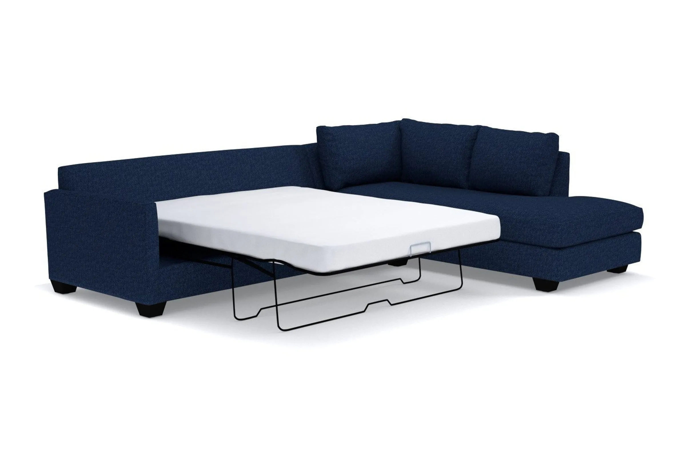 Tuxedo 2pc Sleeper Sectional :: Leg Finish: Espresso / Configuration: RAF - Chaise on the Right / Sleeper Option: Memory Foam Mattress