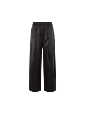 Wide-Leg Leather Trousers
