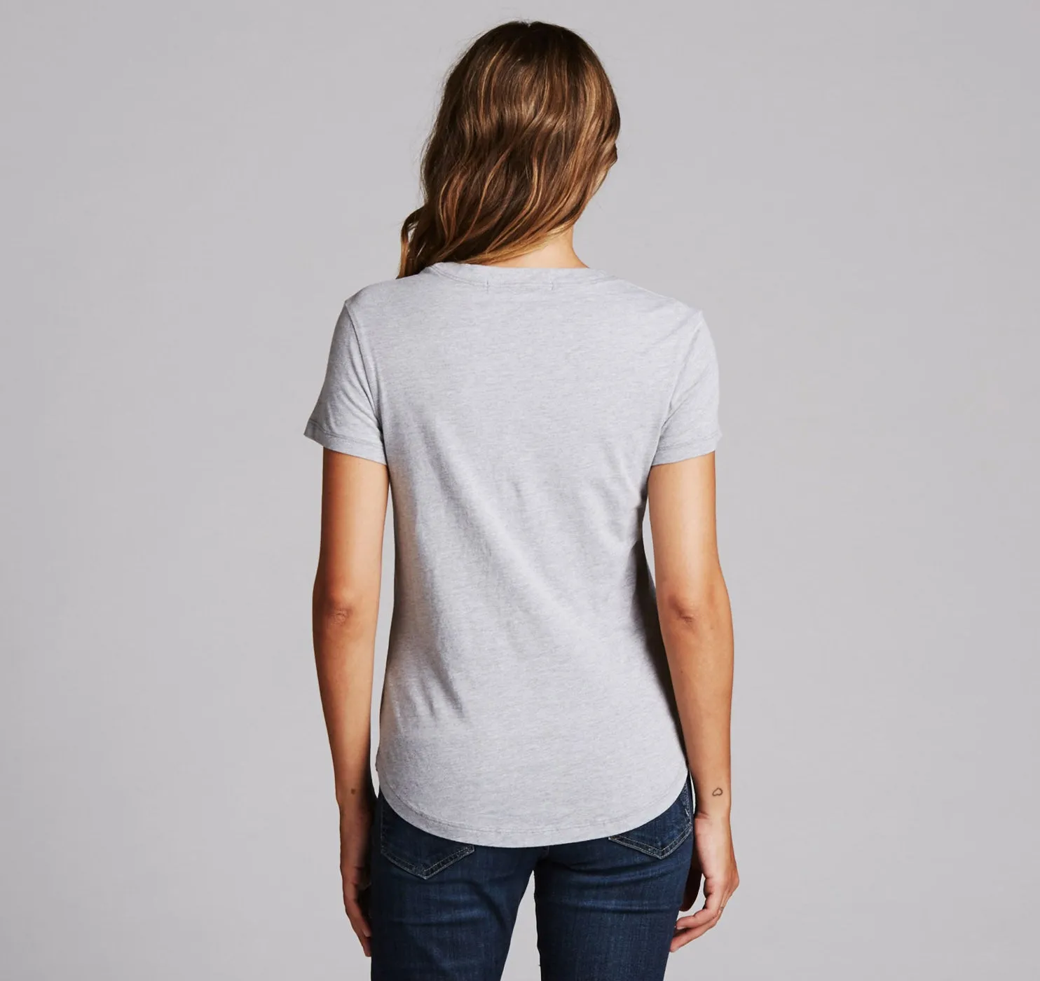 Womens Crew Tee in Supima, Heather Grey