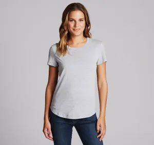 Womens Crew Tee in Supima, Heather Grey