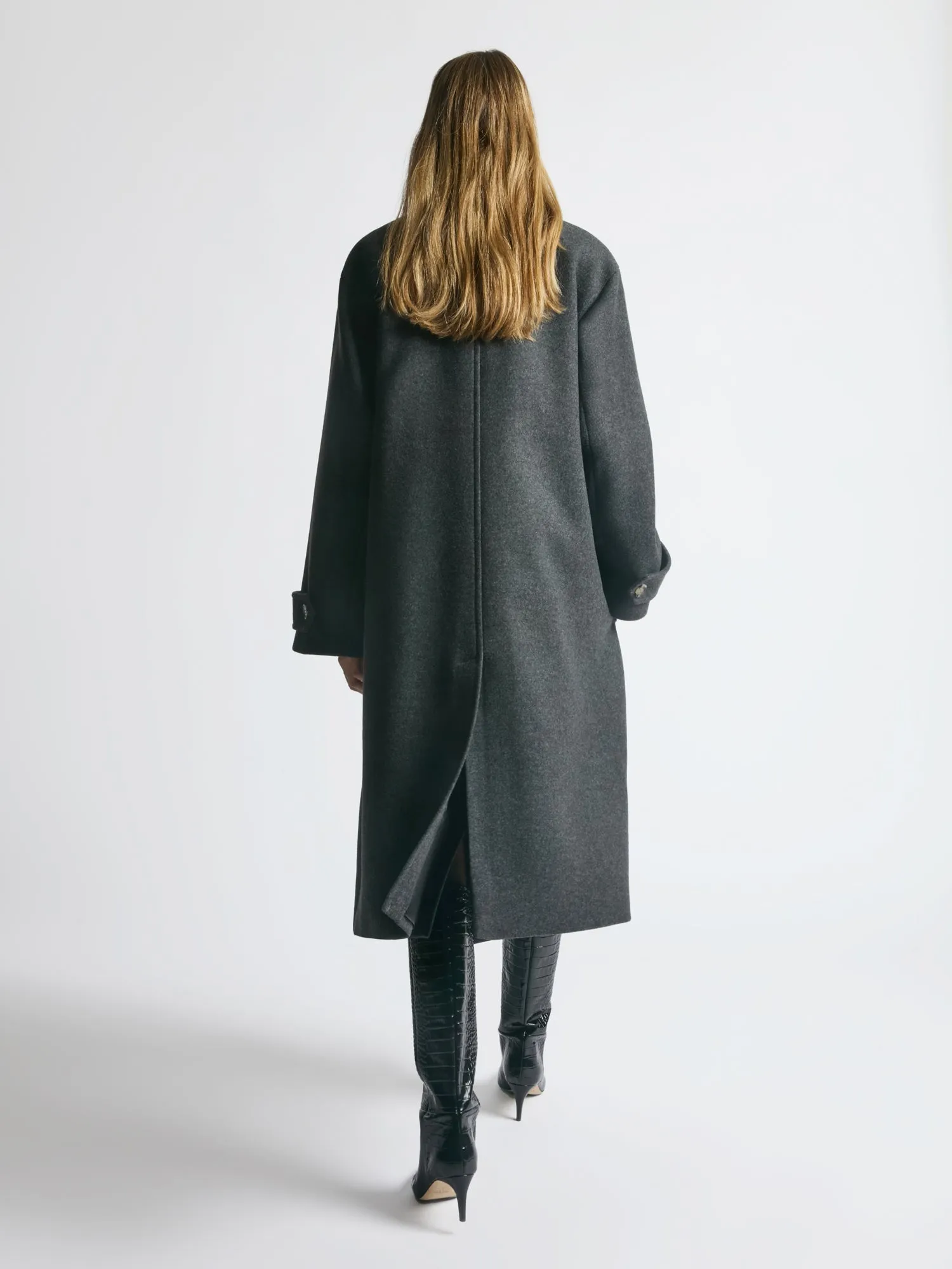 Wool cashmere oversized coat