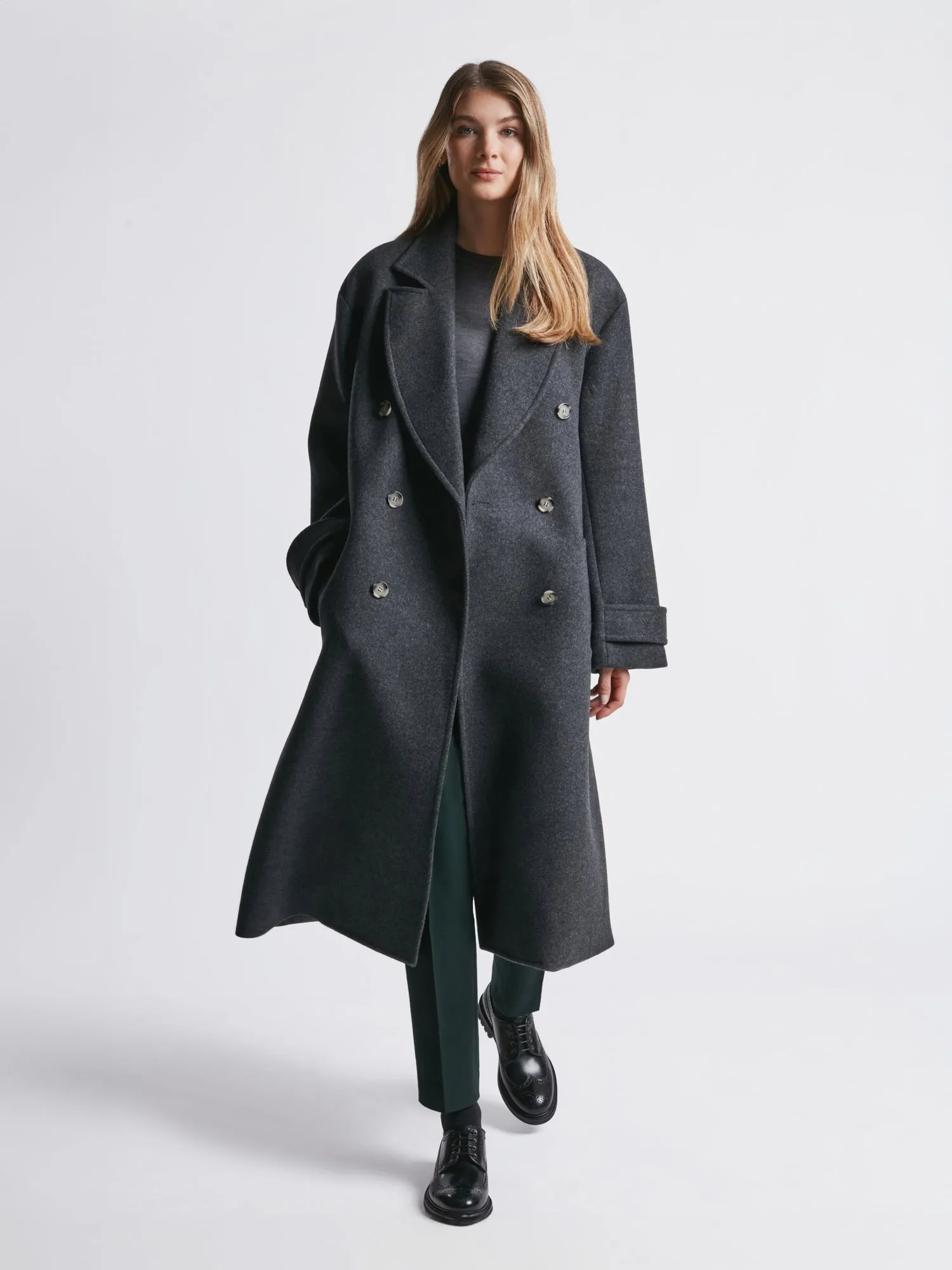 Wool cashmere oversized coat