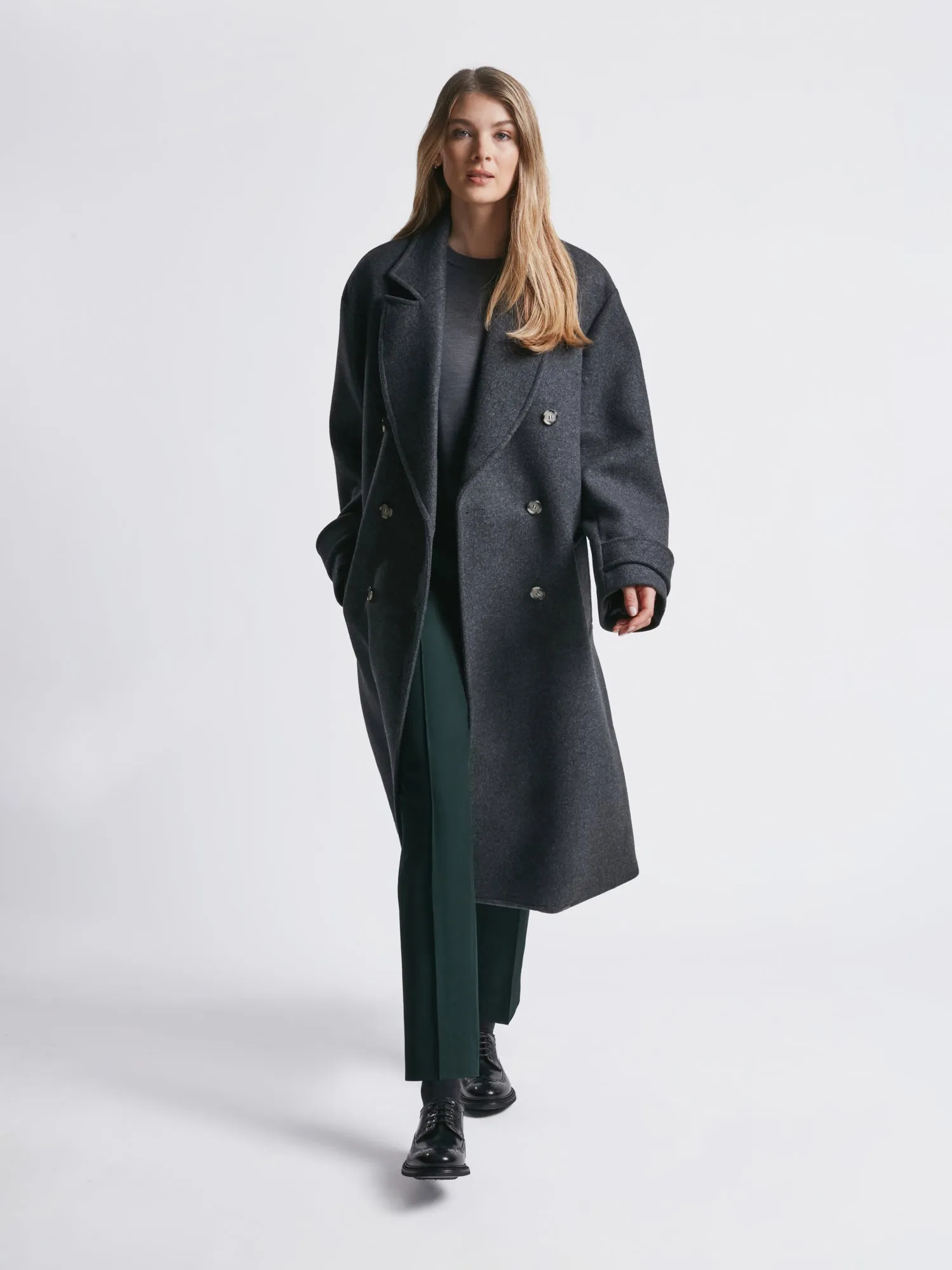 Wool cashmere oversized coat