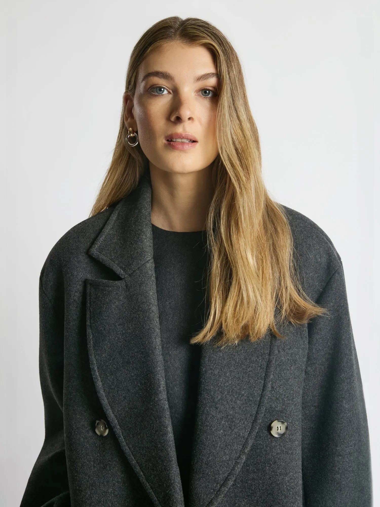 Wool cashmere oversized coat