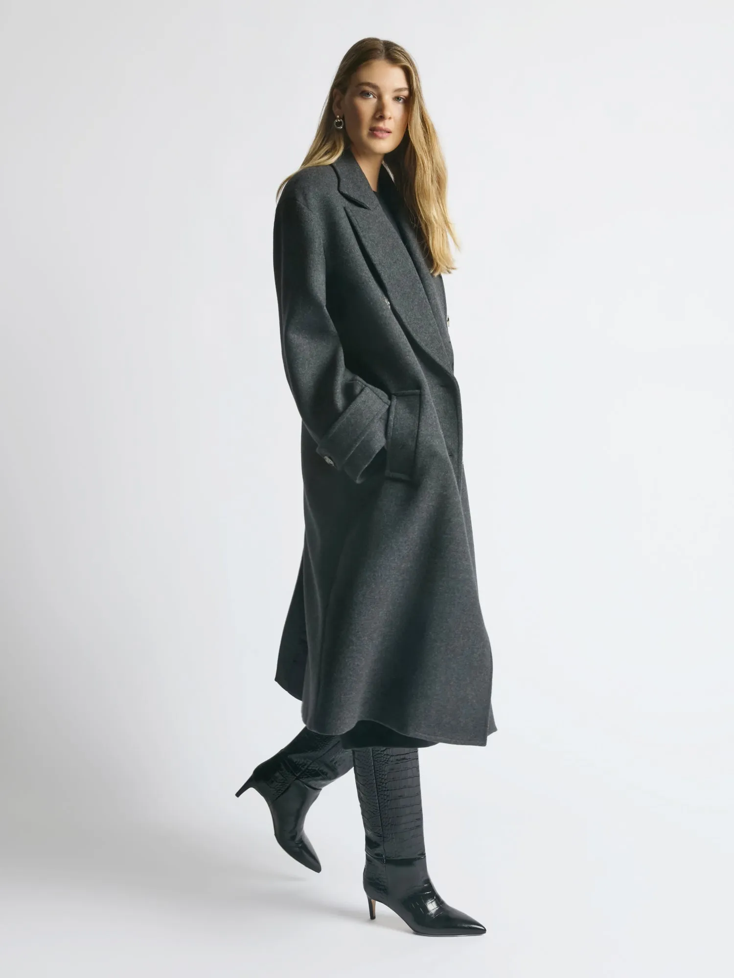 Wool cashmere oversized coat